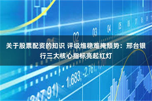 关于股票配资的知识 评级维稳难掩颓势：邢台银行三大核心指标亮起红灯